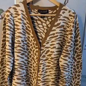 Leopard print Dialogue cardigan sweater